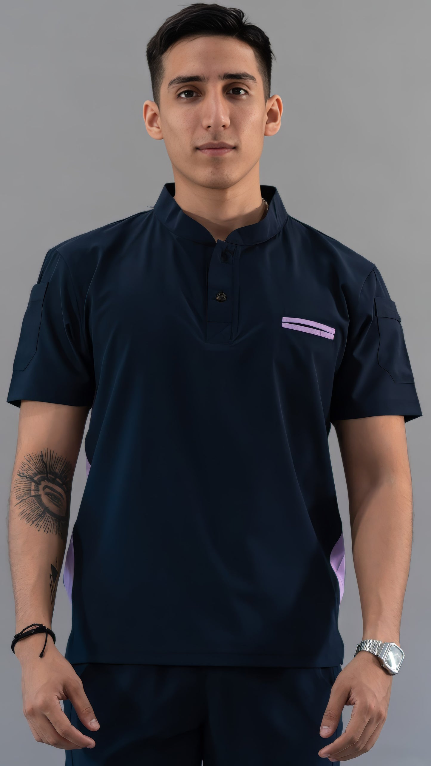 Men's Top Navy/Lilac, Scrubs 520