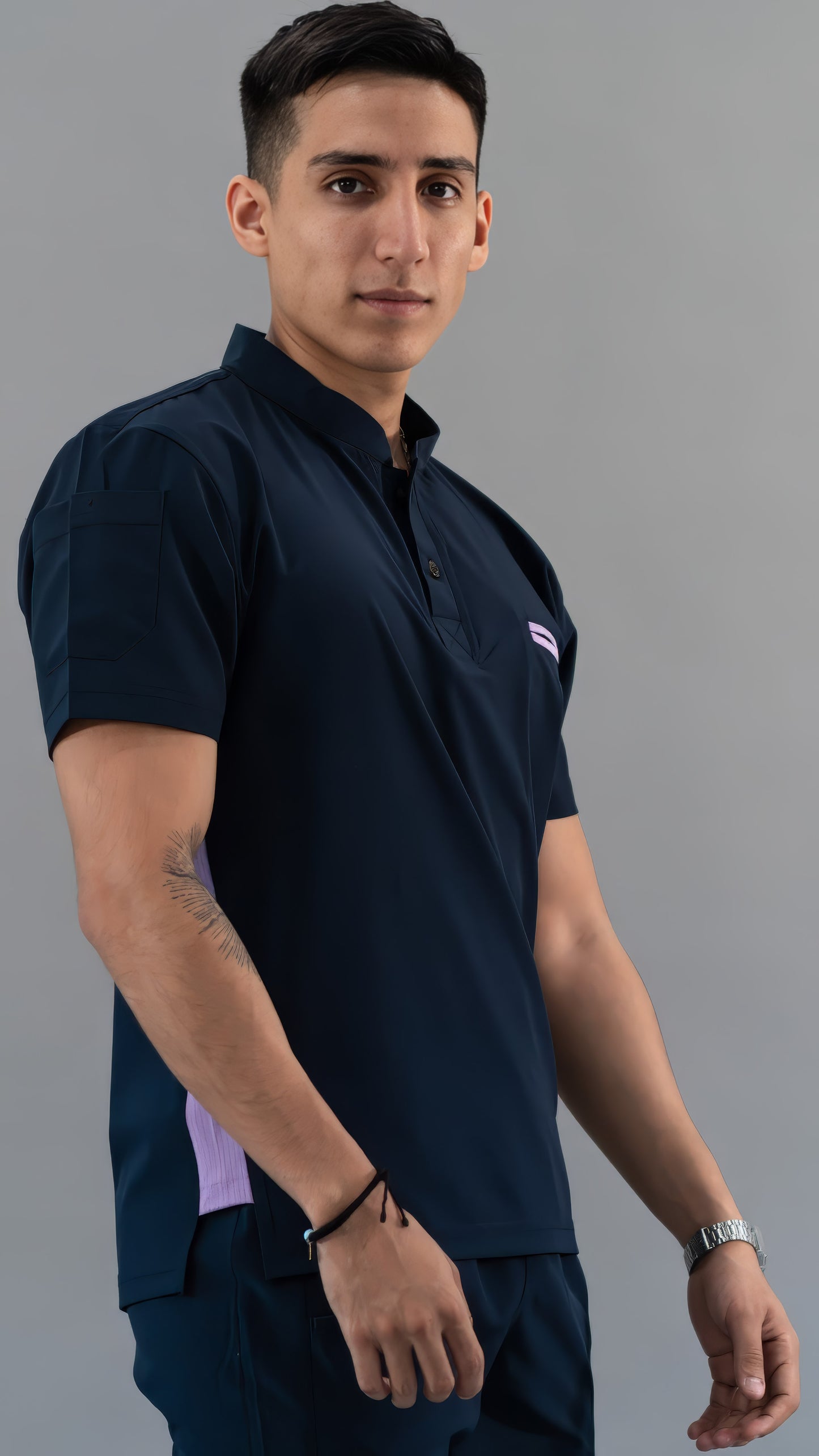 Men's Top Navy/Lilac, Scrubs 520