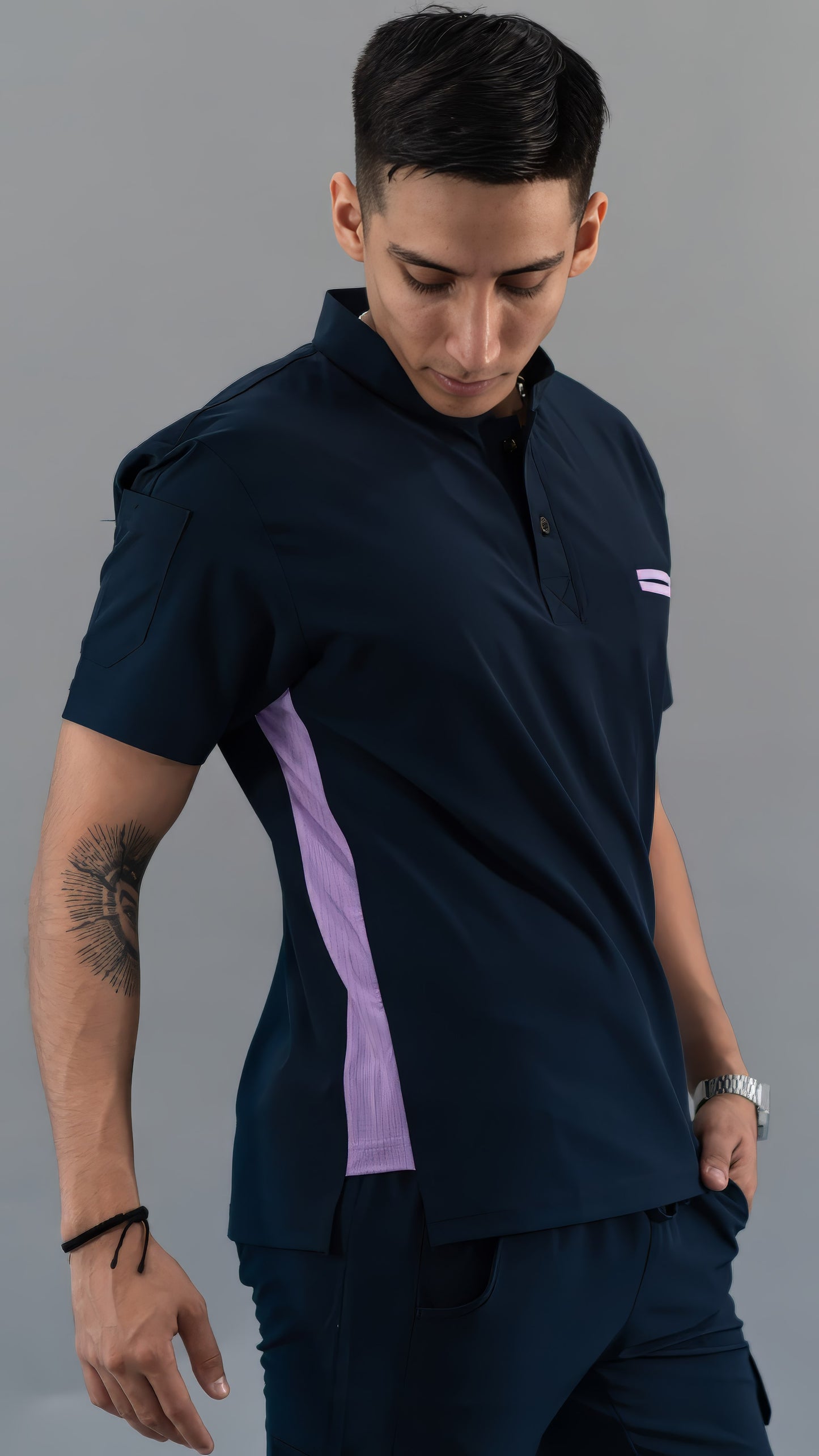 Men's Top Navy/Lilac, Scrubs 520