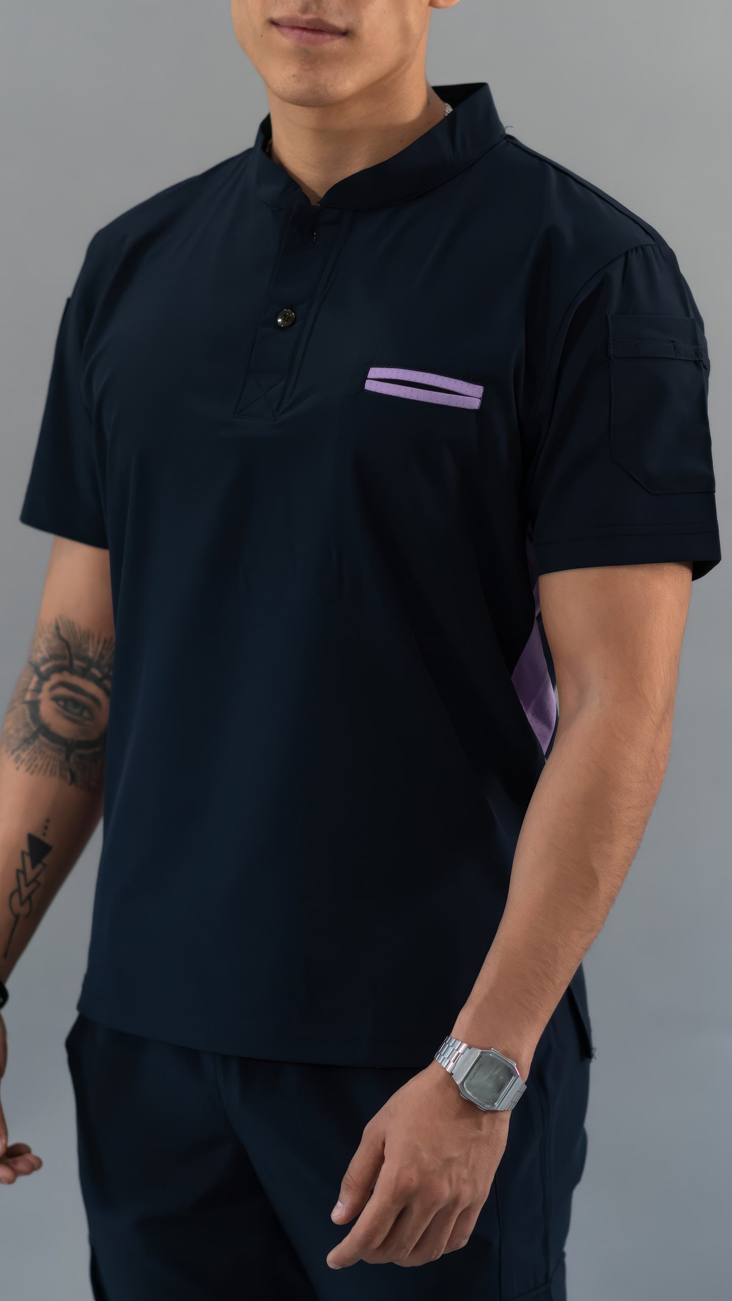 Men's Top Navy/Lilac, Scrubs 520