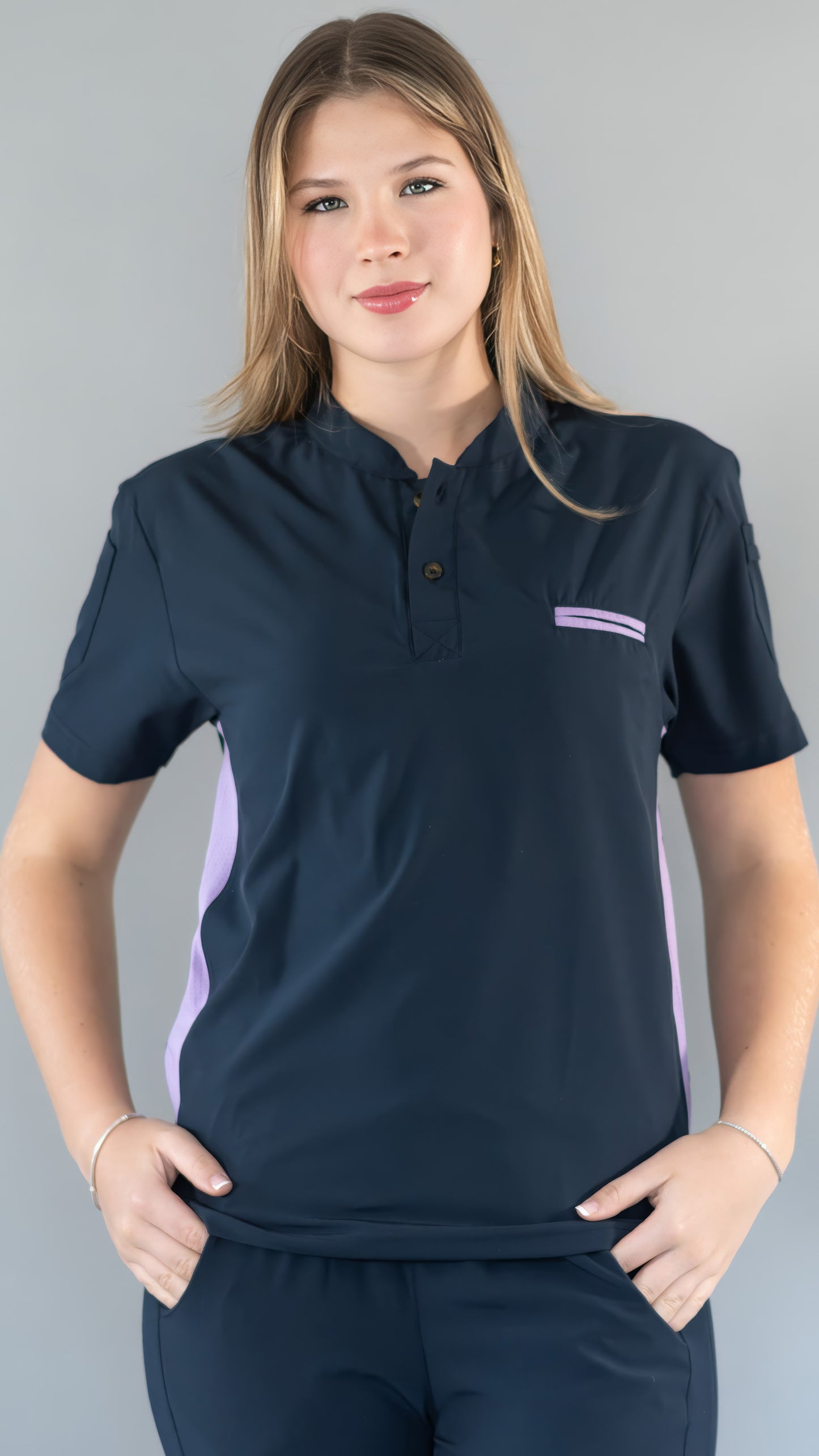 Unisex Relaxed Top 520 Navy/Lilac Scrubs 520