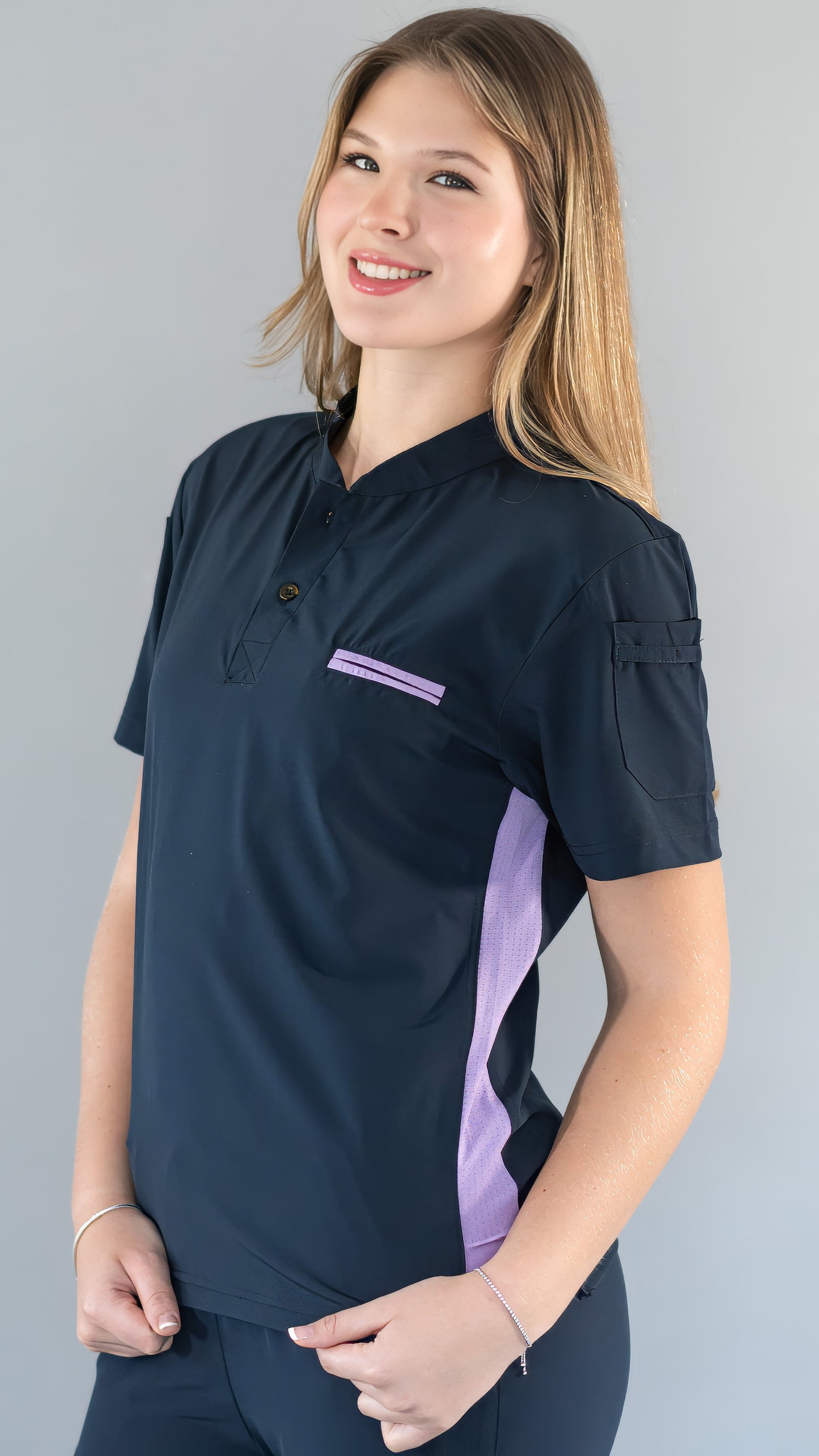 Unisex Relaxed Top 520 Navy/Lilac Scrubs 520