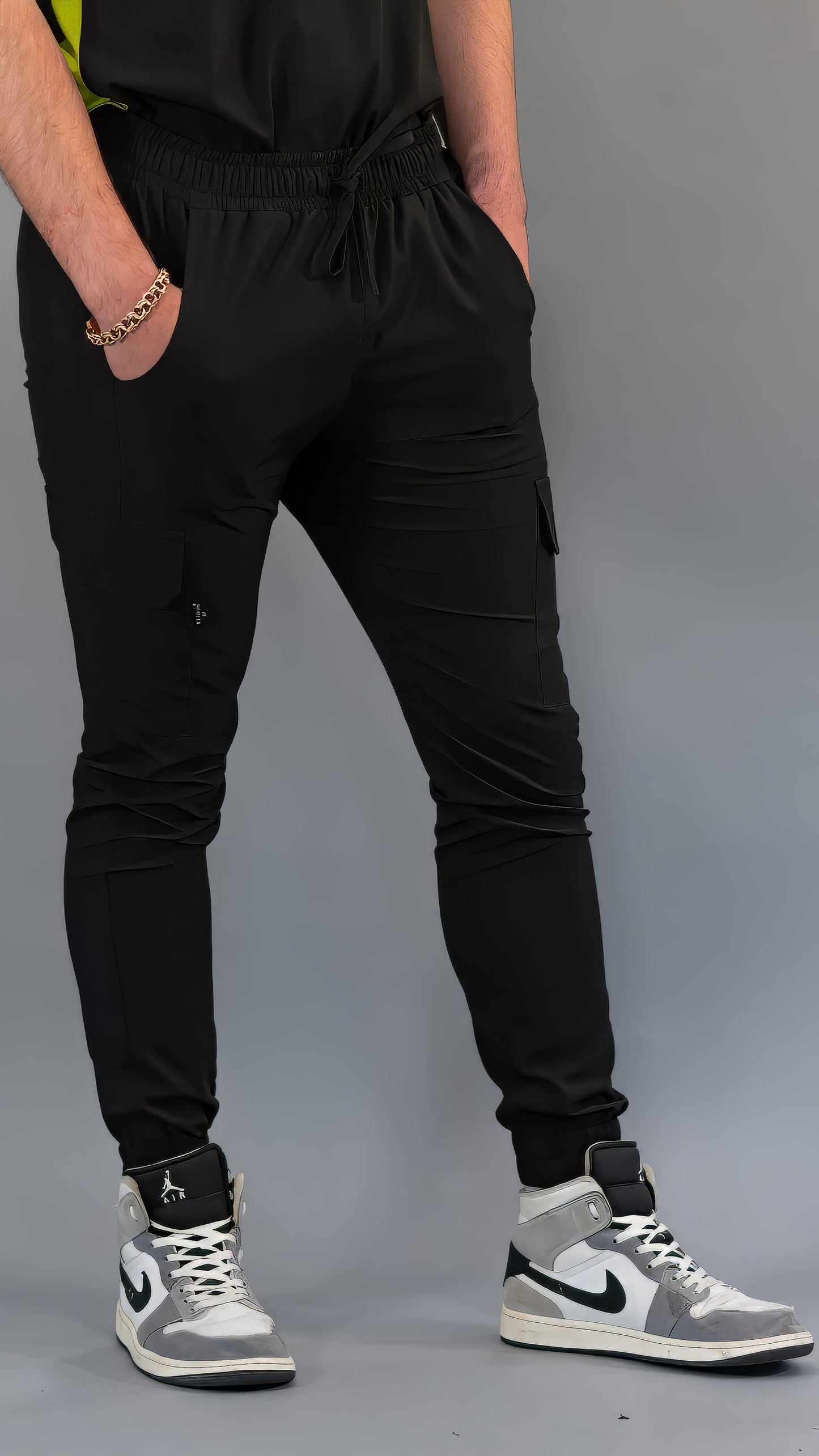 Men's Skinny Black Joggers, Scrubs 520