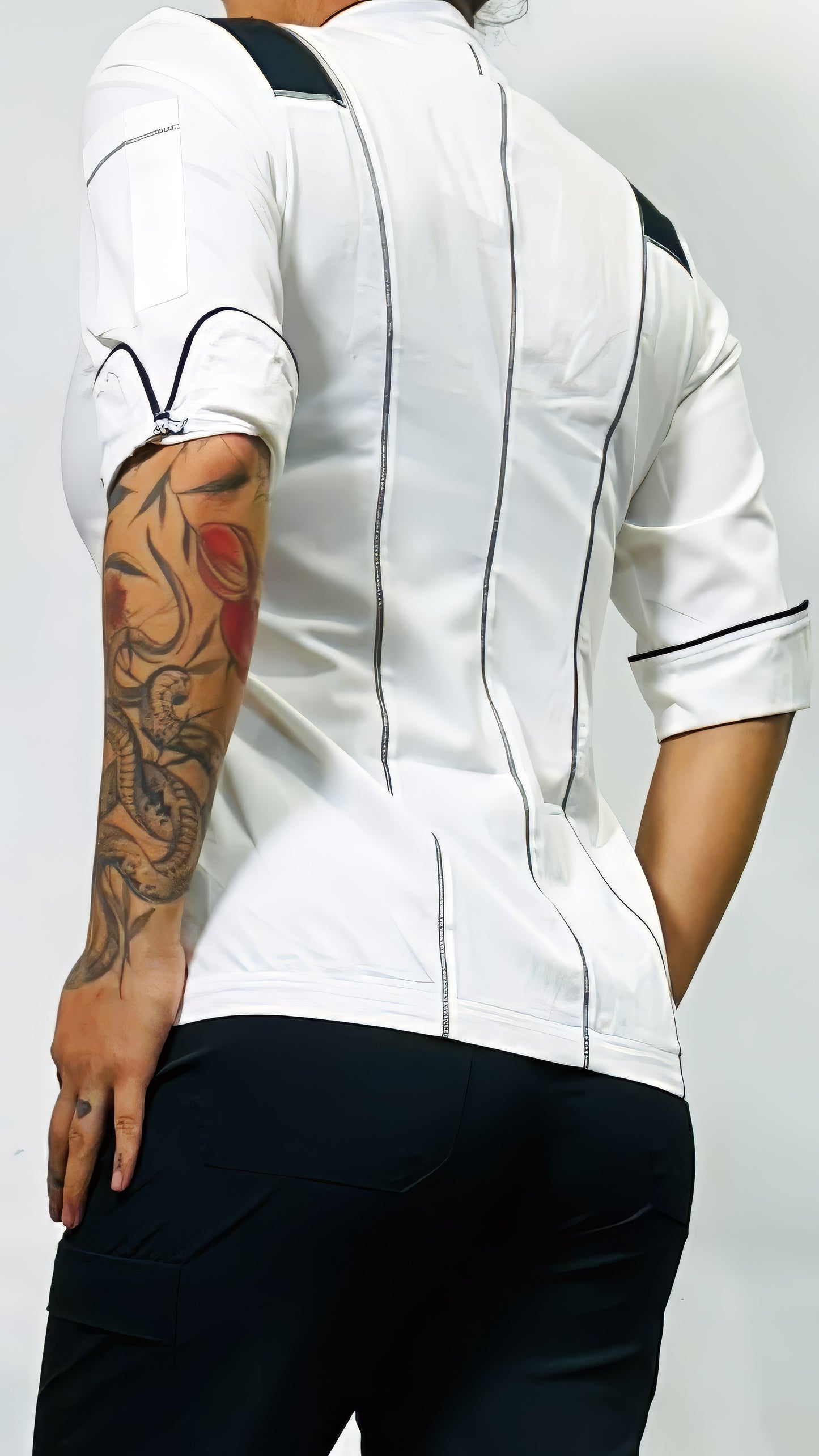 Traditional White/Black Chef Jacket for Women