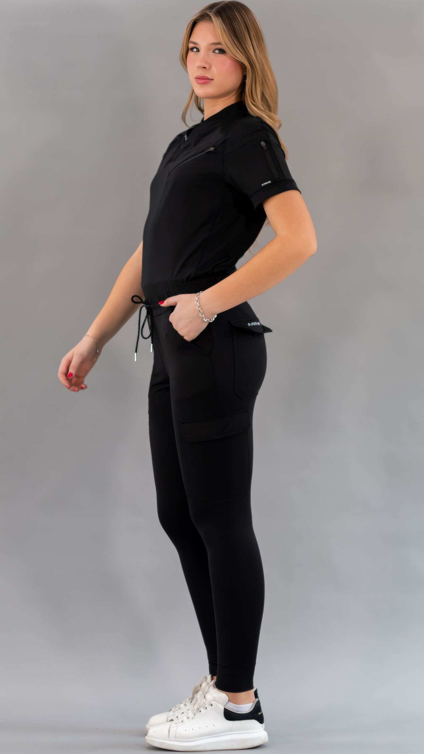 Unisex Relaxed Jogger 905 Black, Super Stretch Scrubs