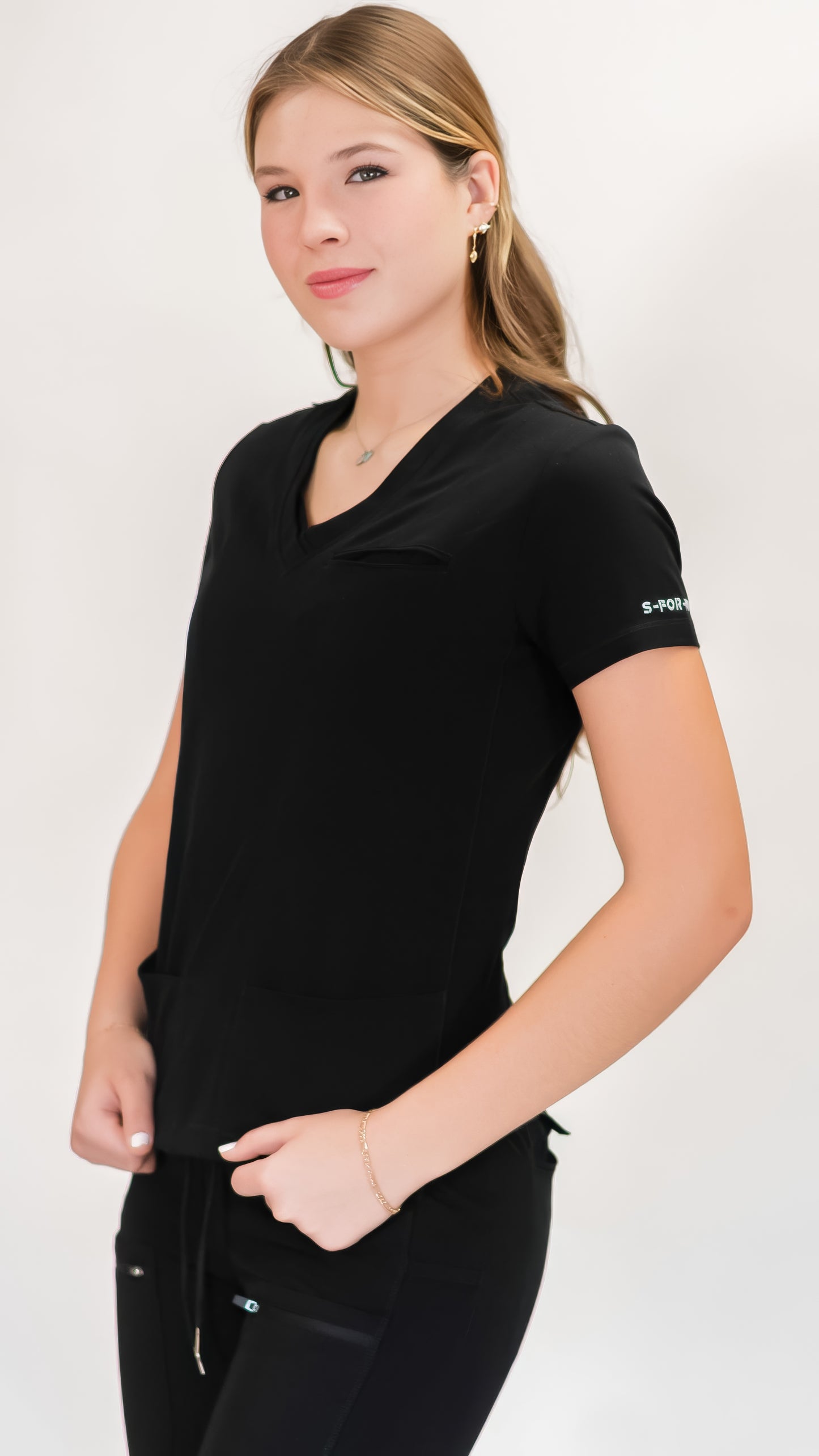 Women’s Waterproof Black Top, Scrubs style 300