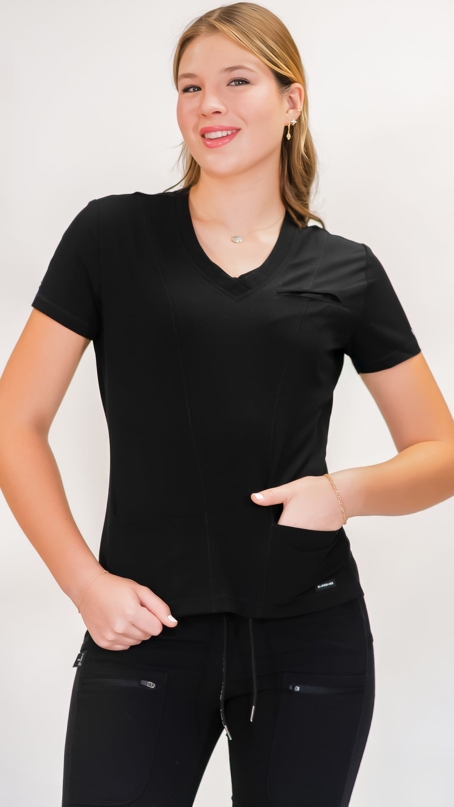 Women’s Waterproof Black Top, Scrubs style 300