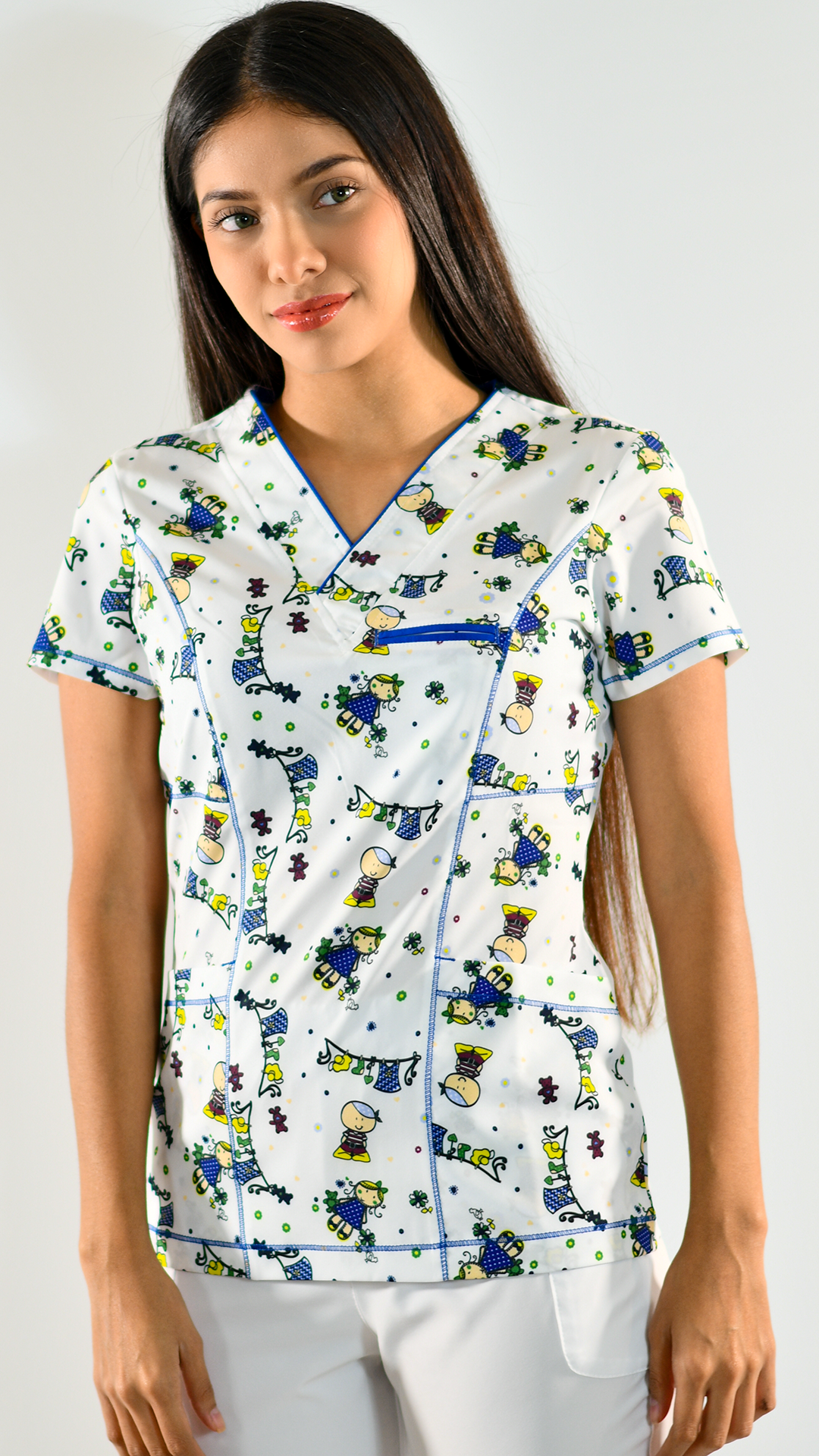 Woman's Scrub Top 501 Fways Royal Blue Children