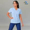 Women's Scrub Top 502 Plumbago Blue Lightweight