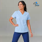Women's Scrub Top 502 Plumbago Blue Lightweight