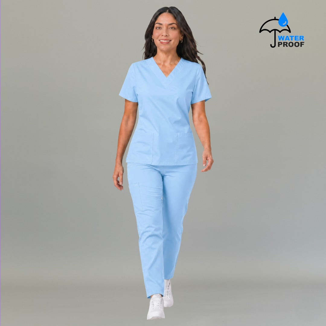 Women's Scrub Top 502 Plumbago Blue Lightweight