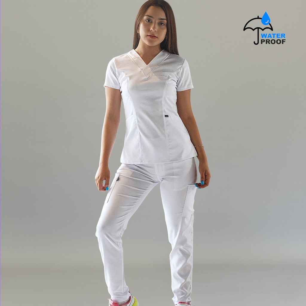 Women's 501 Scrub Top Alviero Stretch White