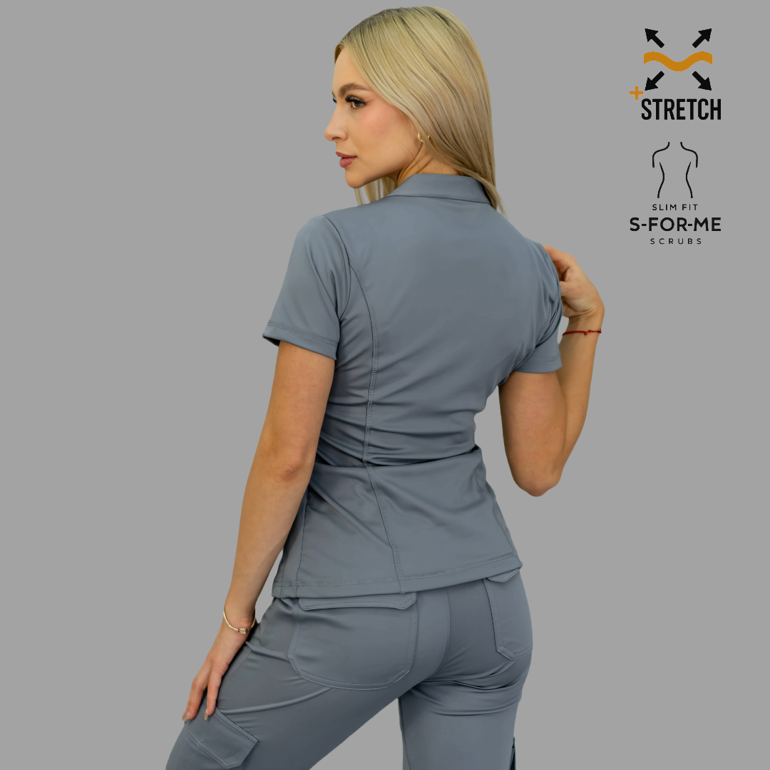 Women's Top 910 Medium Gray, Super Stretch Scrubs
