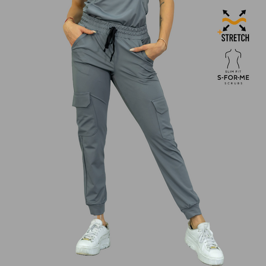 Women's Jogger Pants 910 Medium Gray, Super Stretch Scrubs