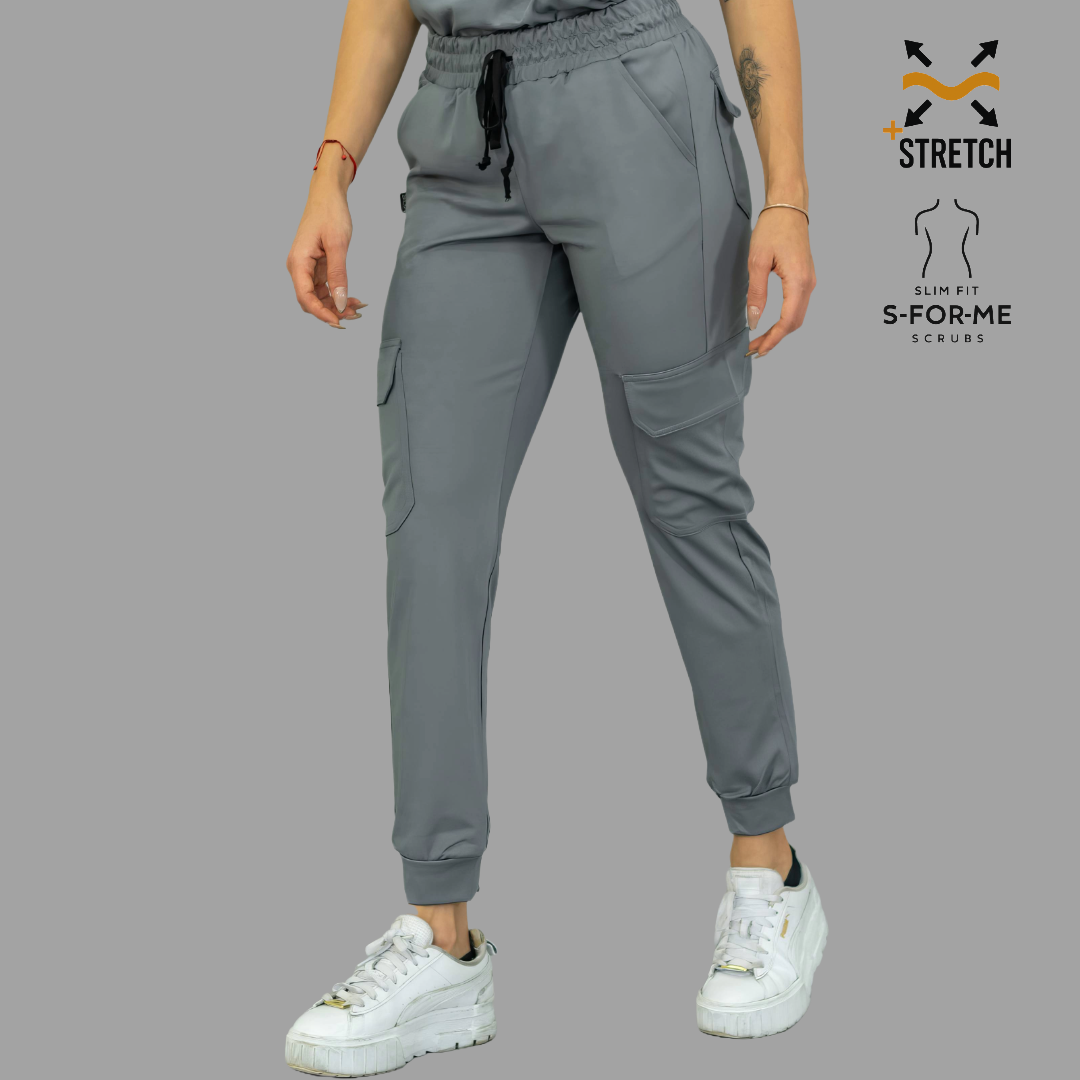 Women's Jogger Pants 910 Medium Gray, Super Stretch Scrubs