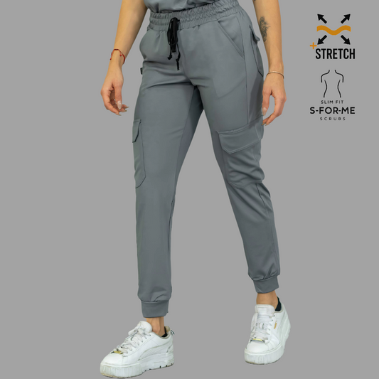 Women's Jogger Pants 910 Medium Gray, Super Stretch Scrubs