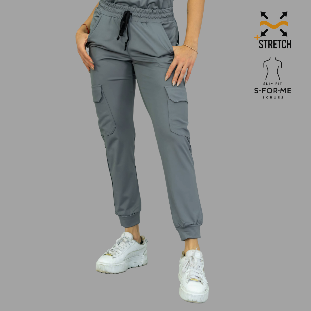 Women's Jogger Pants 910 Medium Gray, Super Stretch Scrubs