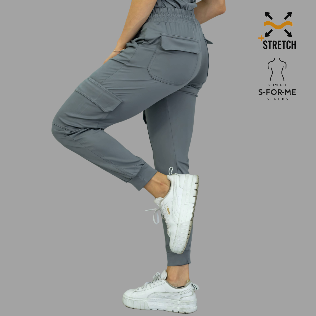 Women's Jogger Pants 910 Medium Gray, Super Stretch Scrubs