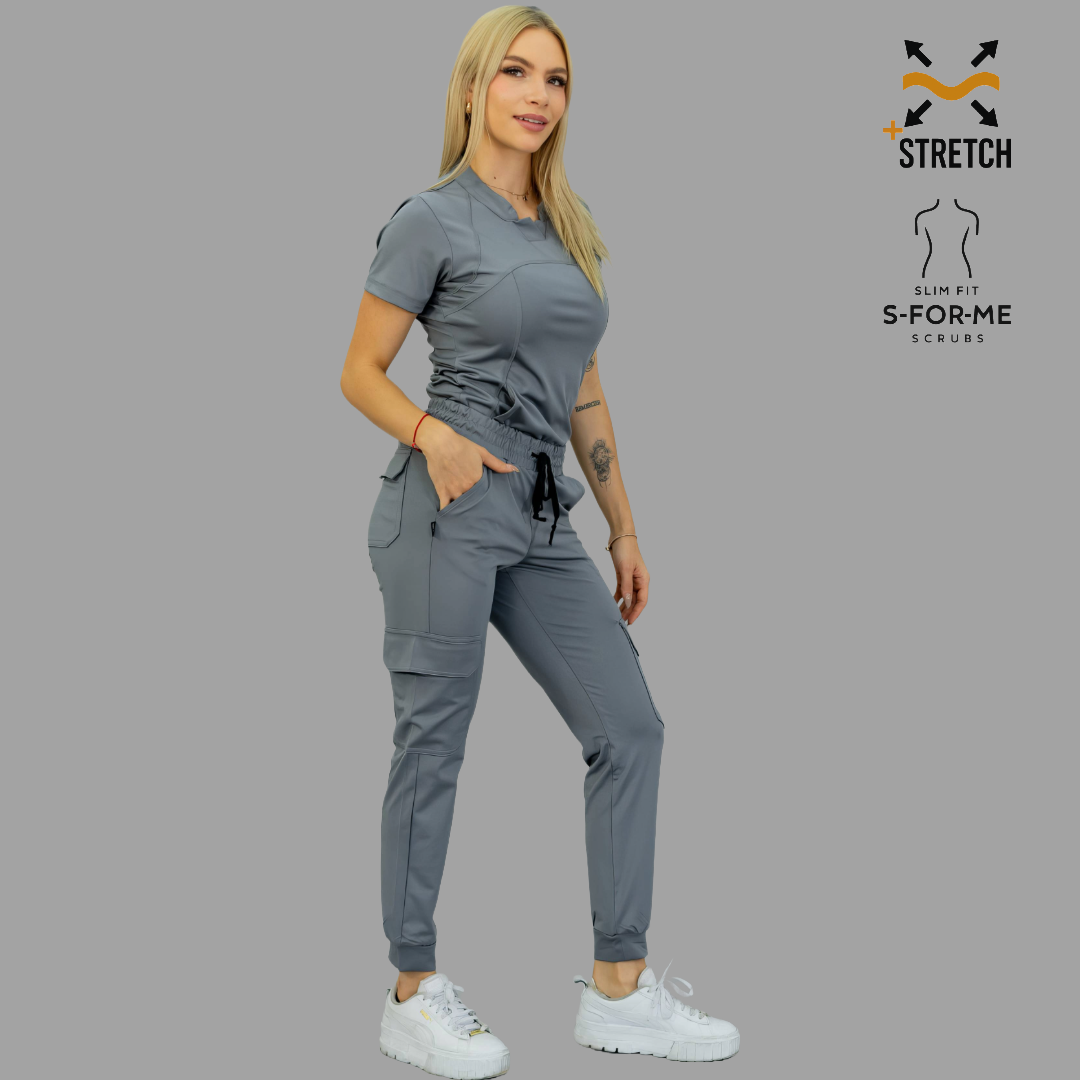Women's Jogger Pants 910 Medium Gray, Super Stretch Scrubs