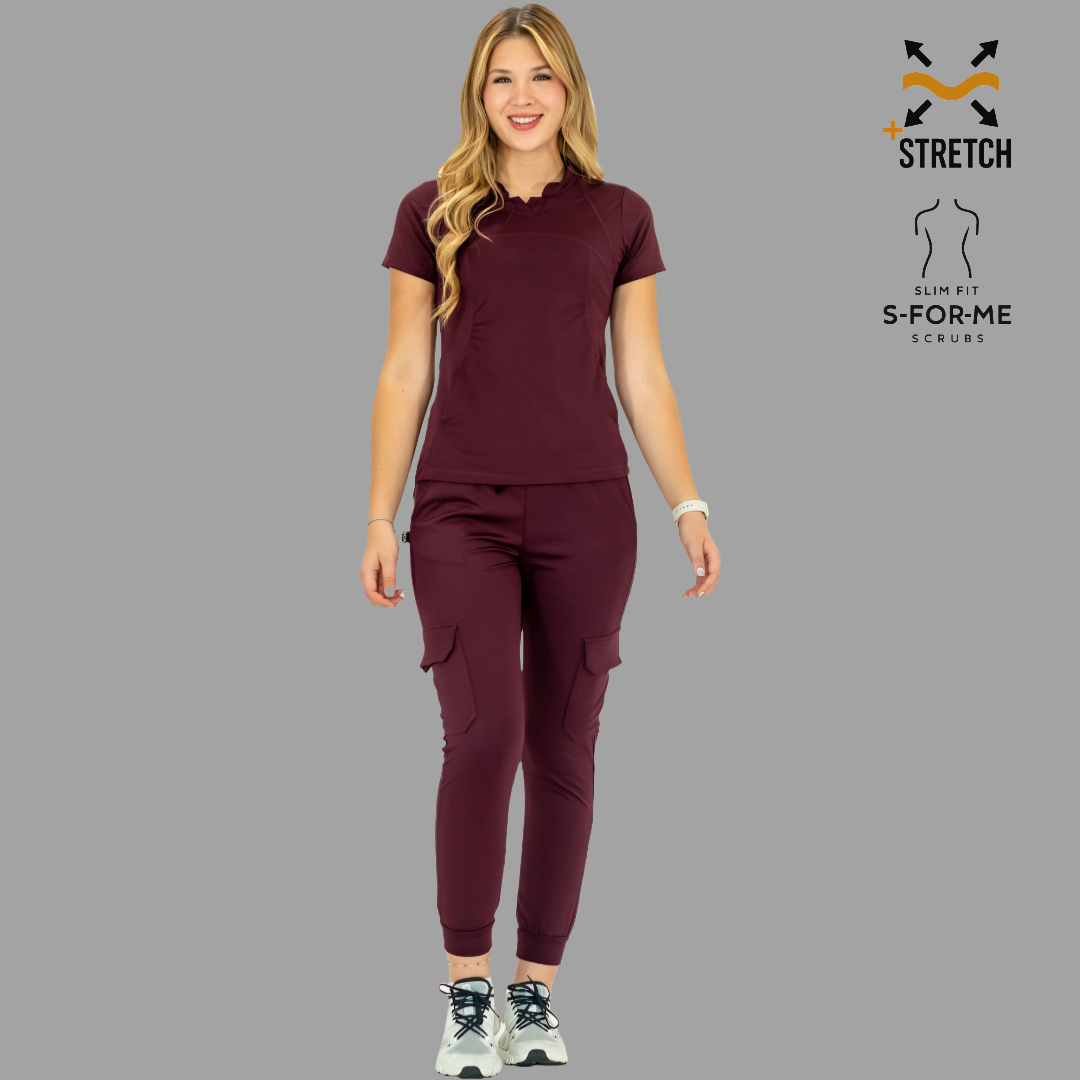 Women's Top 910 Maroon, Super Stretch Scrubs