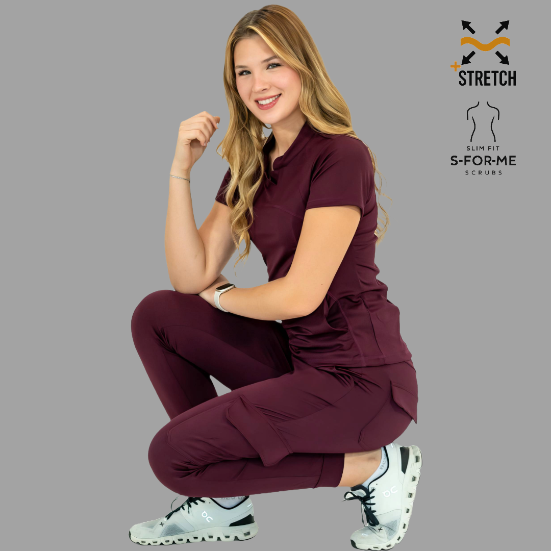 Women's Top 910 Maroon, Super Stretch Scrubs