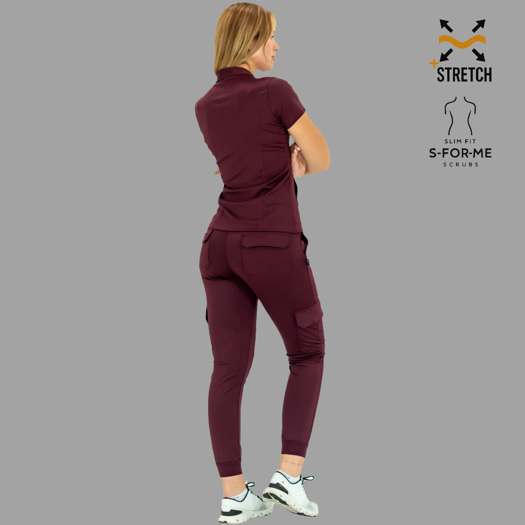 Women's Top 910 Maroon, Super Stretch Scrubs