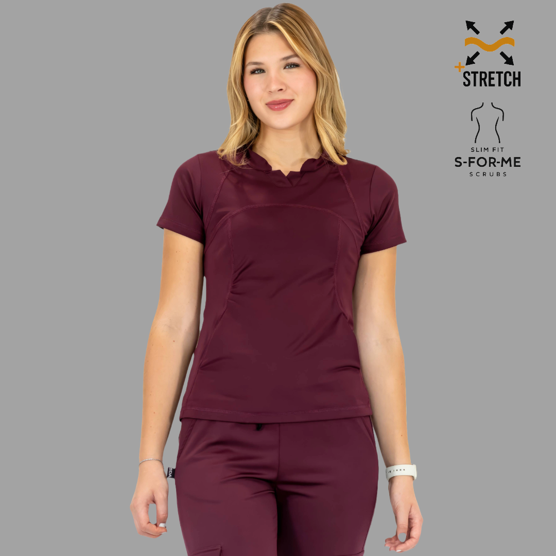 Women's Top 910 Maroon, Super Stretch Scrubs