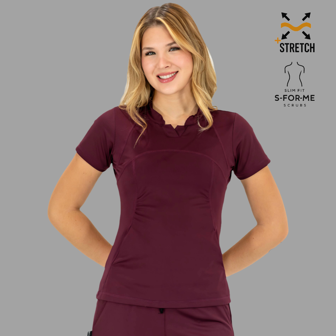 Women's Top 910 Maroon, Super Stretch Scrubs