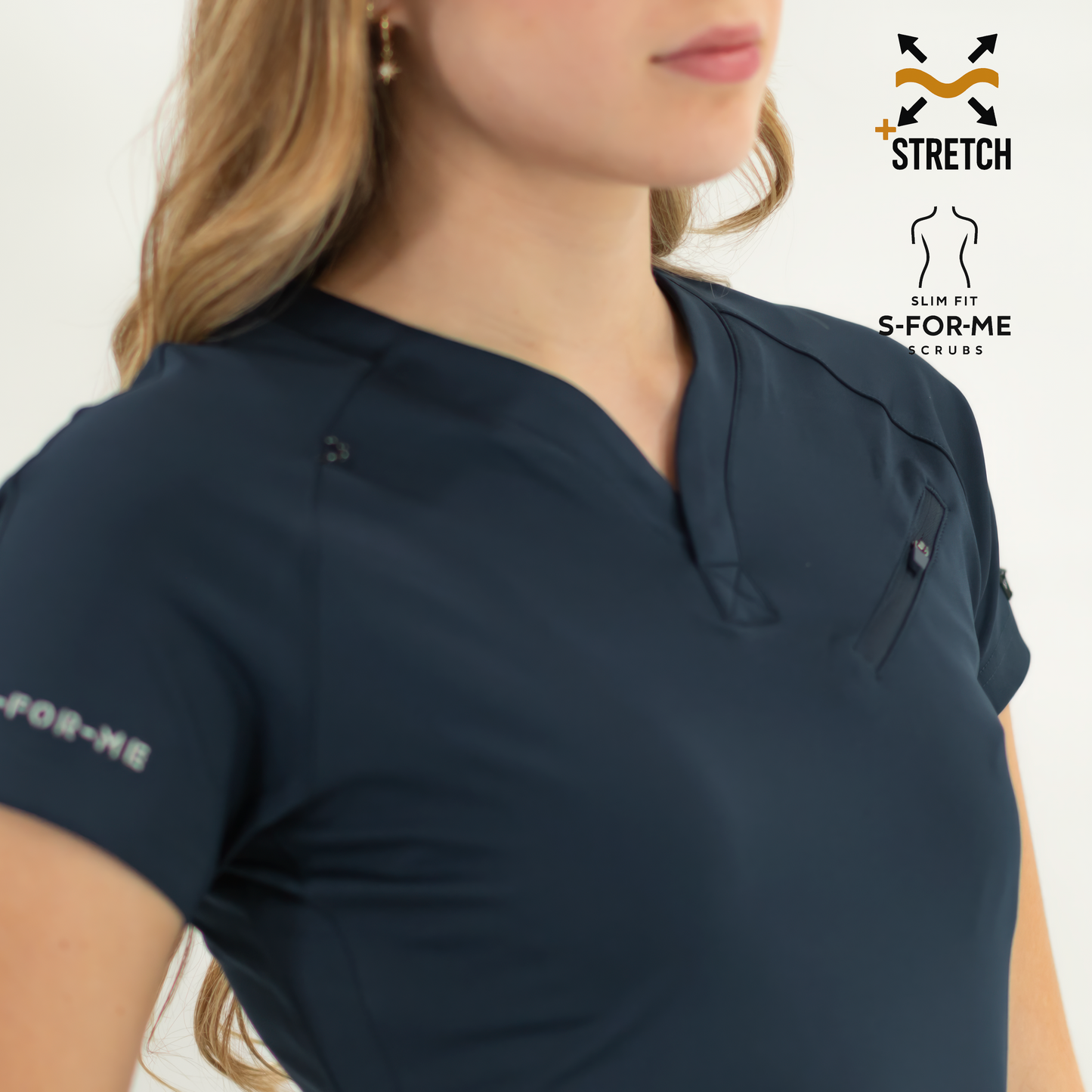 Women’s Top 905 Navy Blue, Super Stretch Scrubs
