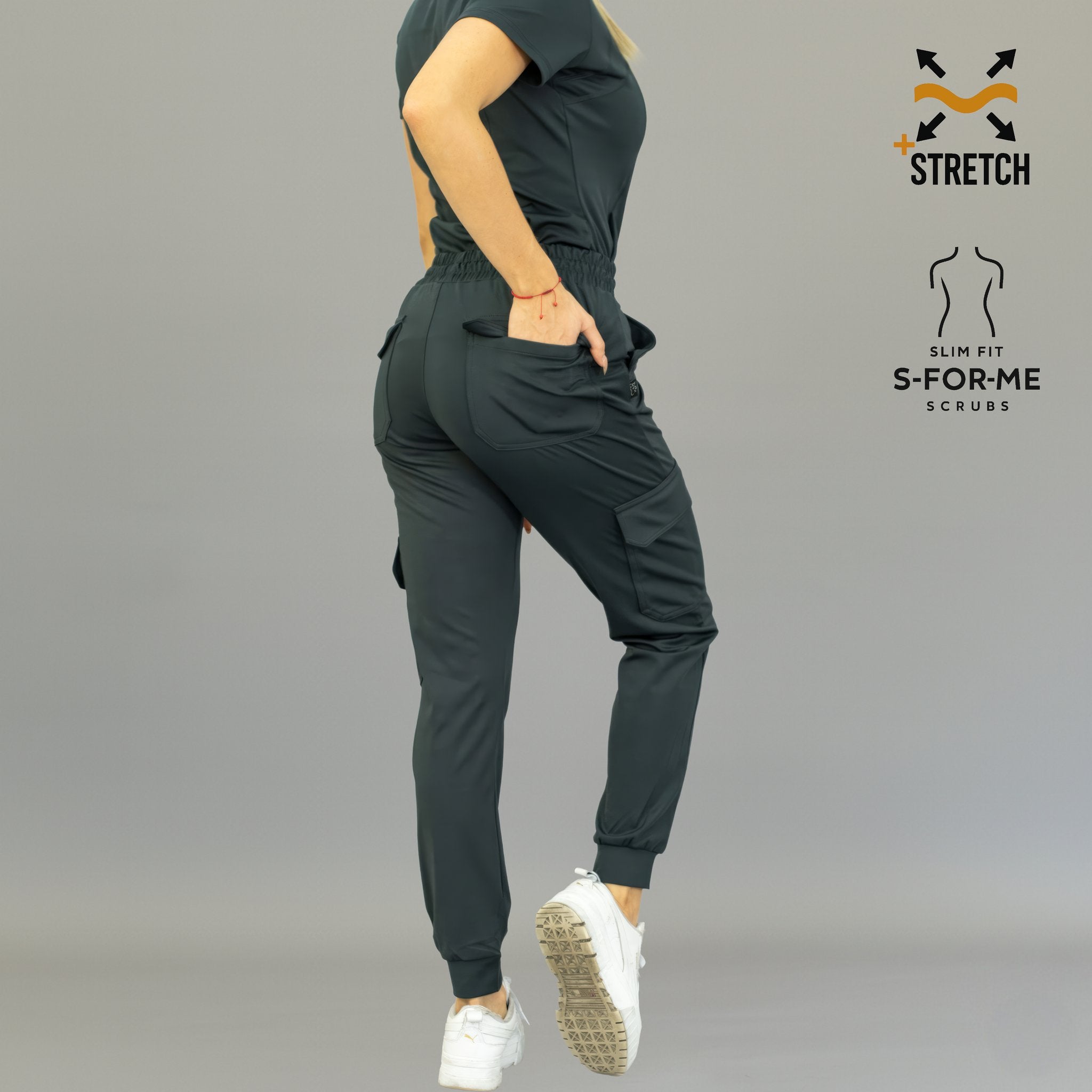 Women's Oxford Gray Scrub Jogger Pants | Super Stretch 4-Way | Style 910