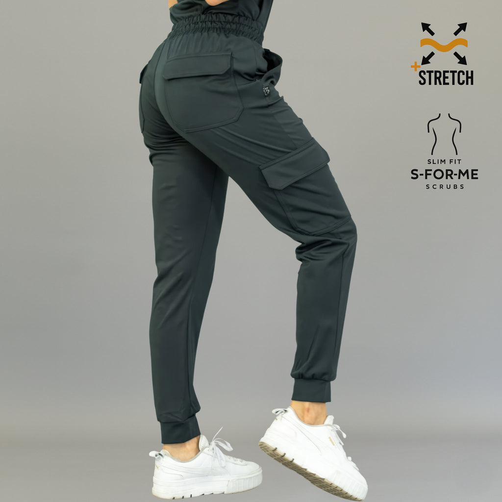 Women's Oxford Gray Scrub Jogger Pants | Super Stretch 4-Way | Style 910