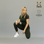 Women's Jogger Pants 910 Olive Green, Super Stretch Scrubs