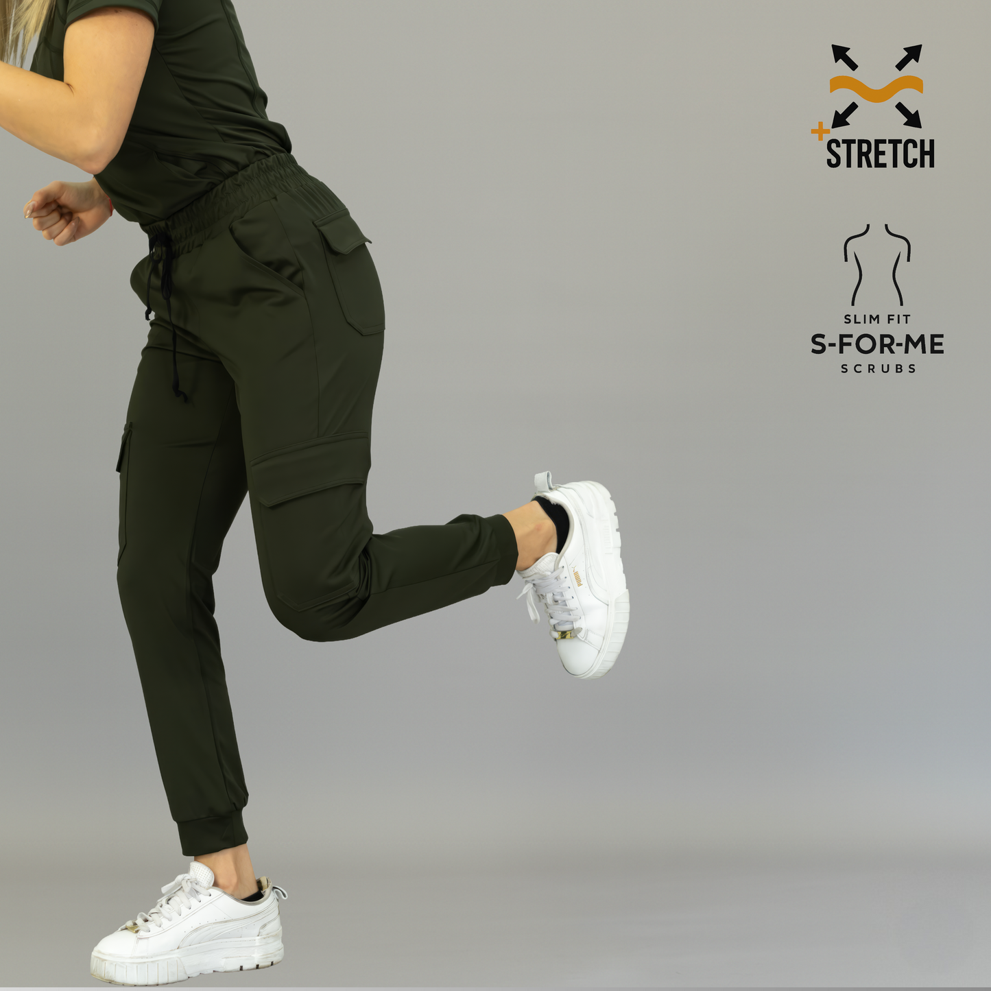 Women's Jogger Pants 910 Olive Green, Super Stretch Scrubs