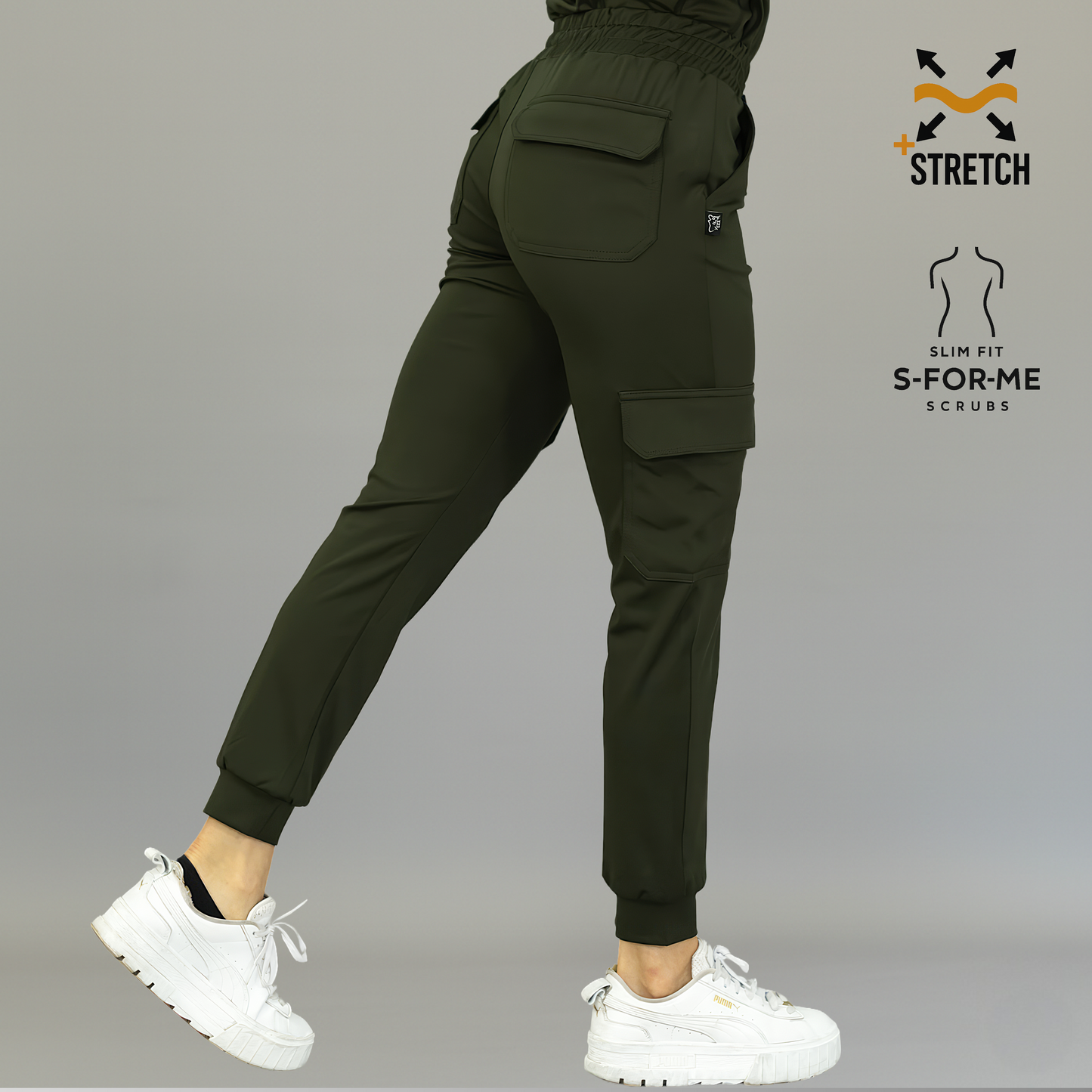 Women's Jogger Pants 910 Olive Green, Super Stretch Scrubs