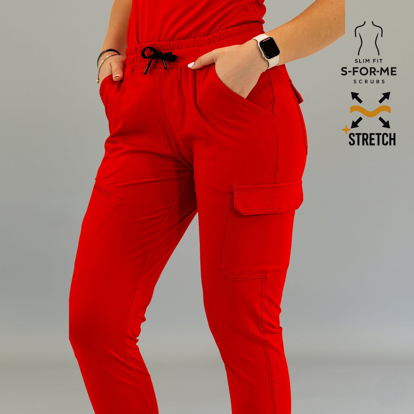 modern red nurse uniforms