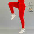 red scrub pants