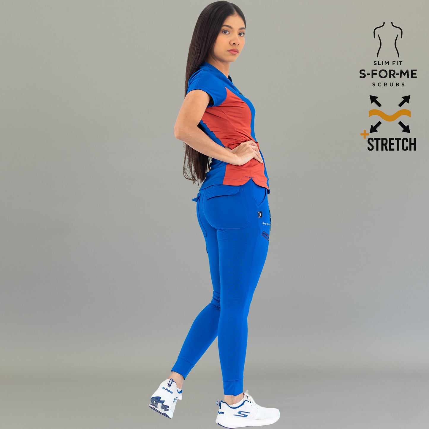 royal blue medical uniforms super stretch and slim fit