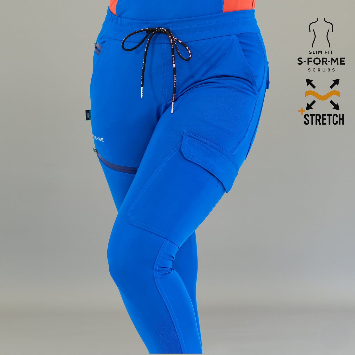super stretch slim fit royal blue woman scrubs