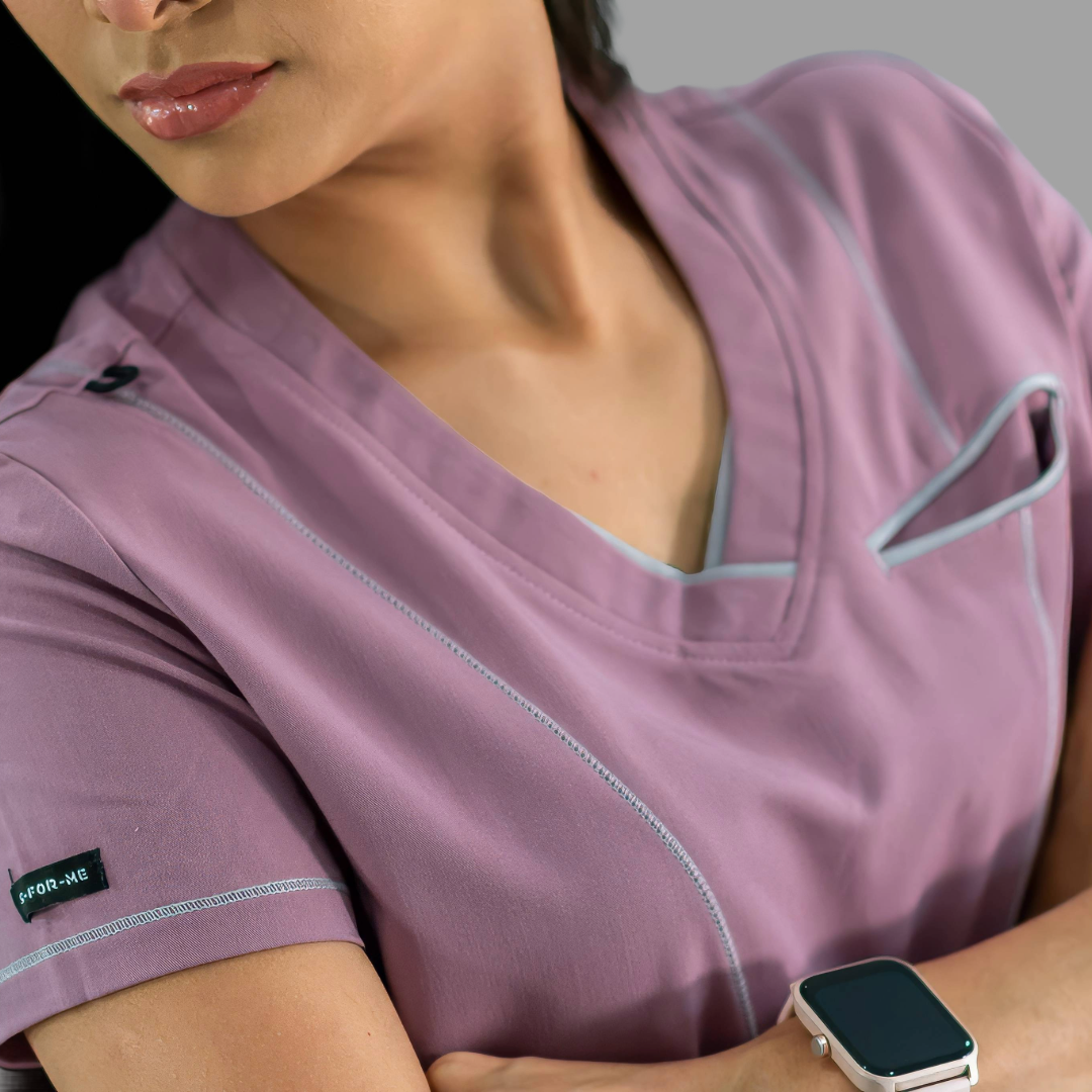 Women’s 301 Top Rosewood/Pearl Gray Stretch Sides, Scrubs 301