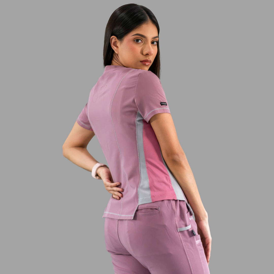Women’s 301 Top Rosewood/Pearl Gray Stretch Sides, Scrubs 301