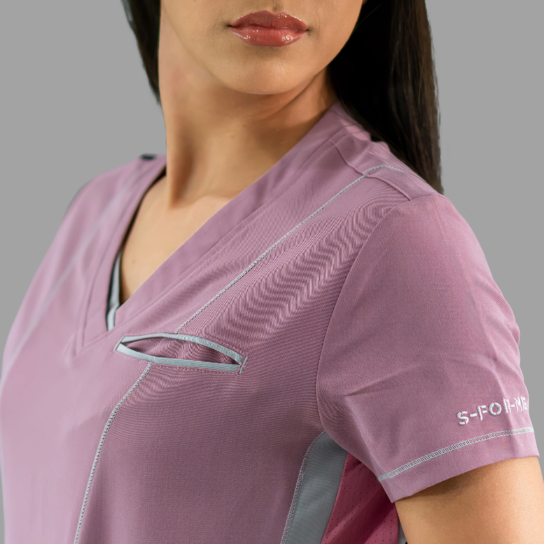 Women’s 301 Top Rosewood/Pearl Gray Stretch Sides, Scrubs 301