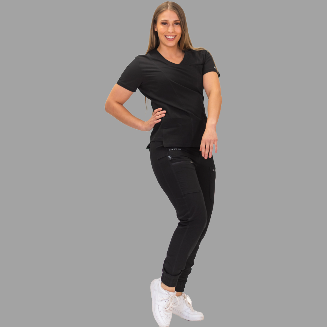 Women’s Waterproof Black Top, Scrubs style 300