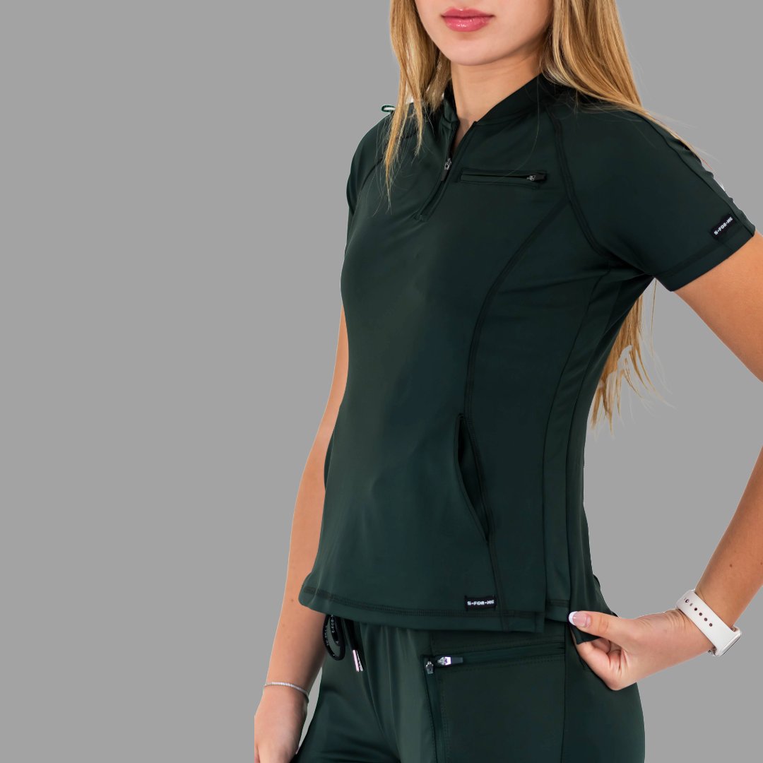 Women's Scrub Top 920 Super Stretch Bottle Green