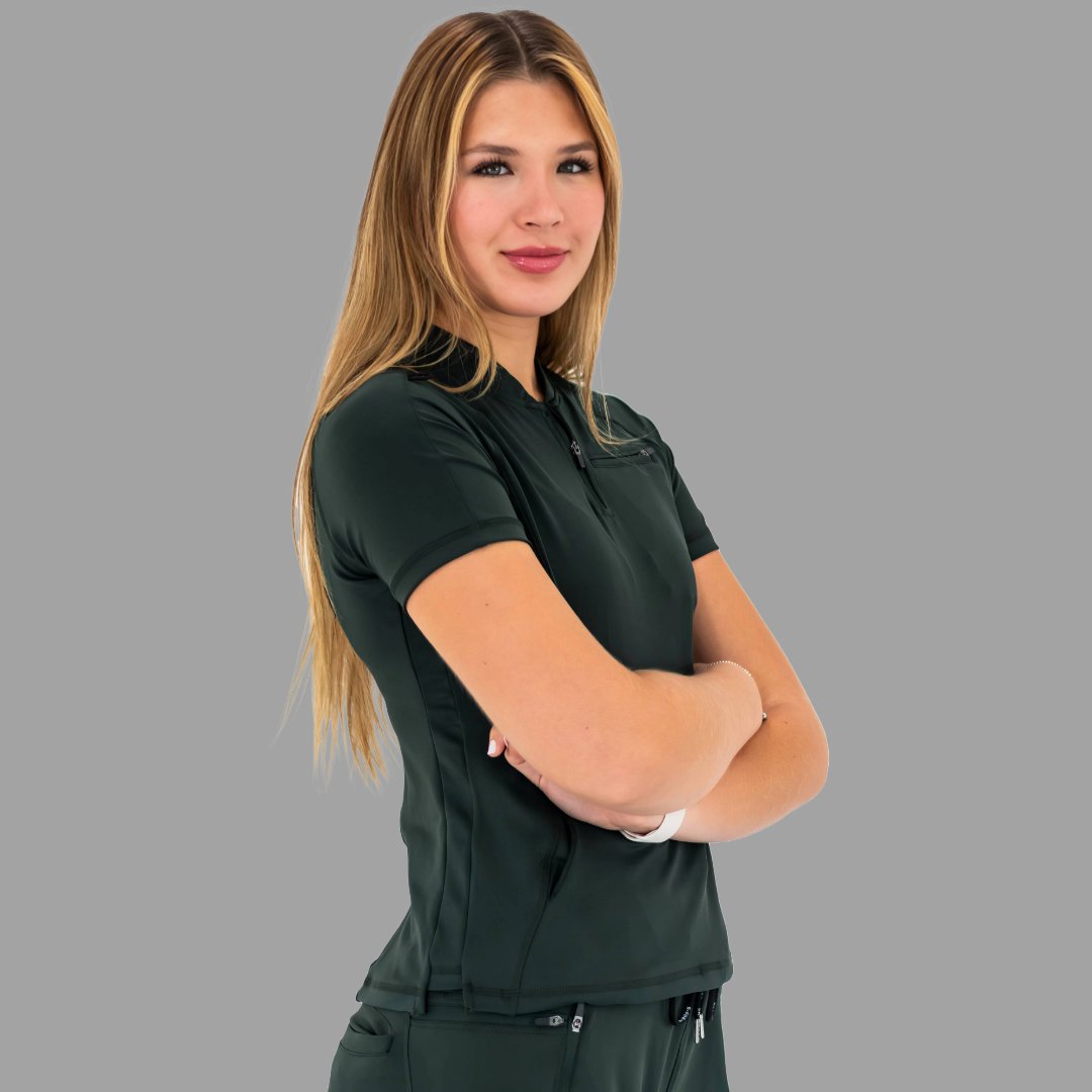 Women's Scrub Top 920 Super Stretch Bottle Green