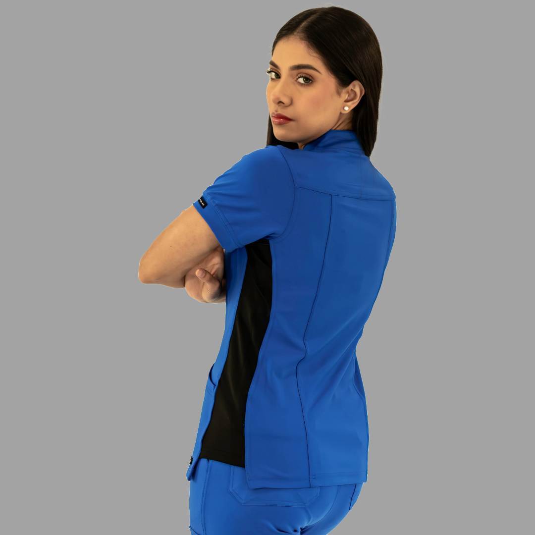 Women's Top 930 Royal Blue - Black Super Stretch, Scrubs 930