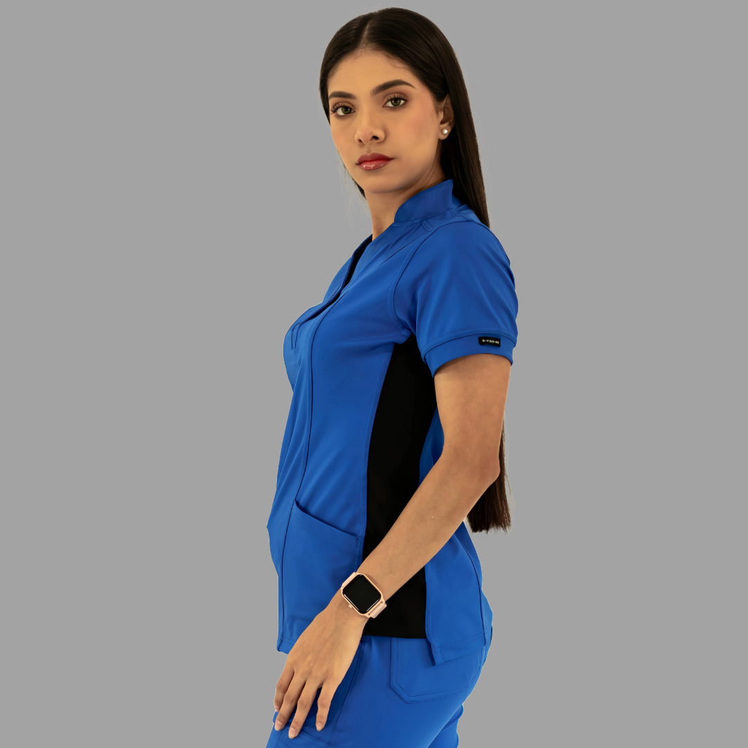 Women's Top 930 Royal Blue - Black Super Stretch, Scrubs 930