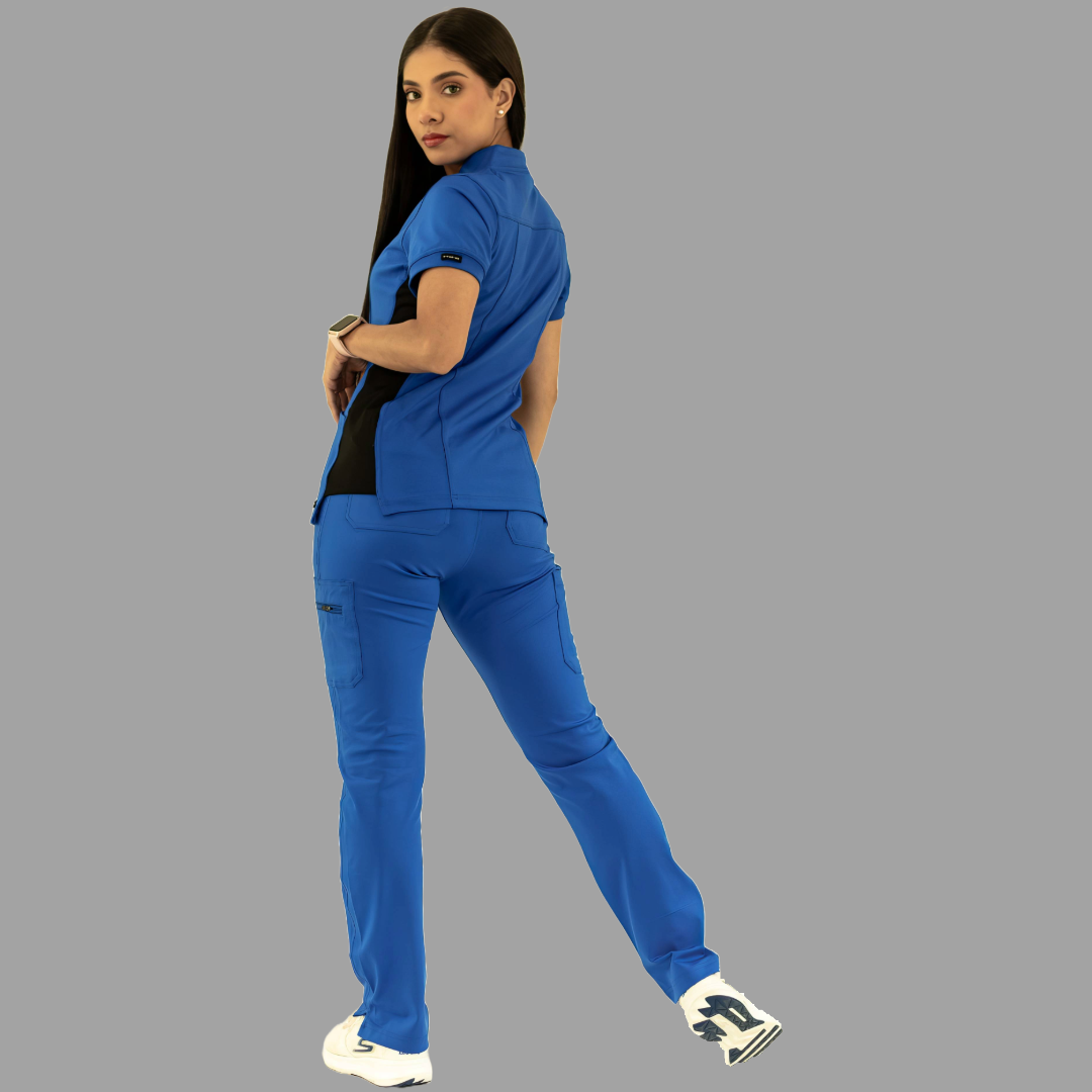 Women's Top 930 Royal Blue - Black Super Stretch, Scrubs 930