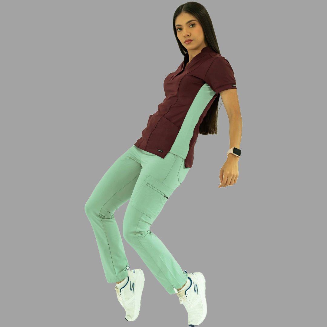 Women's Pants 930 Brook Green - Maroon Super Stretch, Scrubs 930