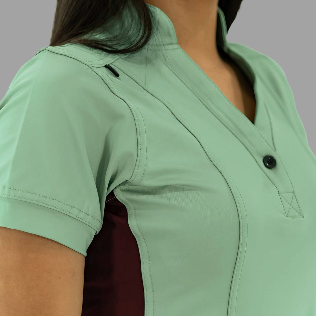 Women's Top 930 Brook Green/Maroon Super Stretch, Scrubs 930