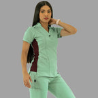 Women's Top 930 Brook Green/Maroon Super Stretch, Scrubs 930